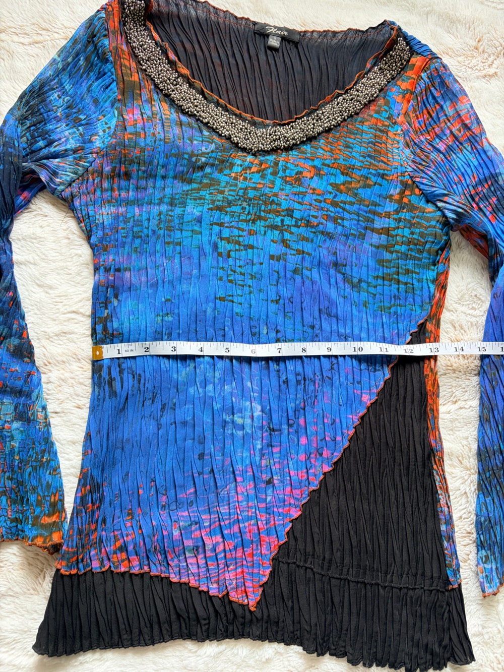 🖤💙 Vintage Y2K Beaded Mesh Top | Fairy Grunge Boho Indie Sleaze Artsy Euro 🖤💙 - Picture 9 of 12